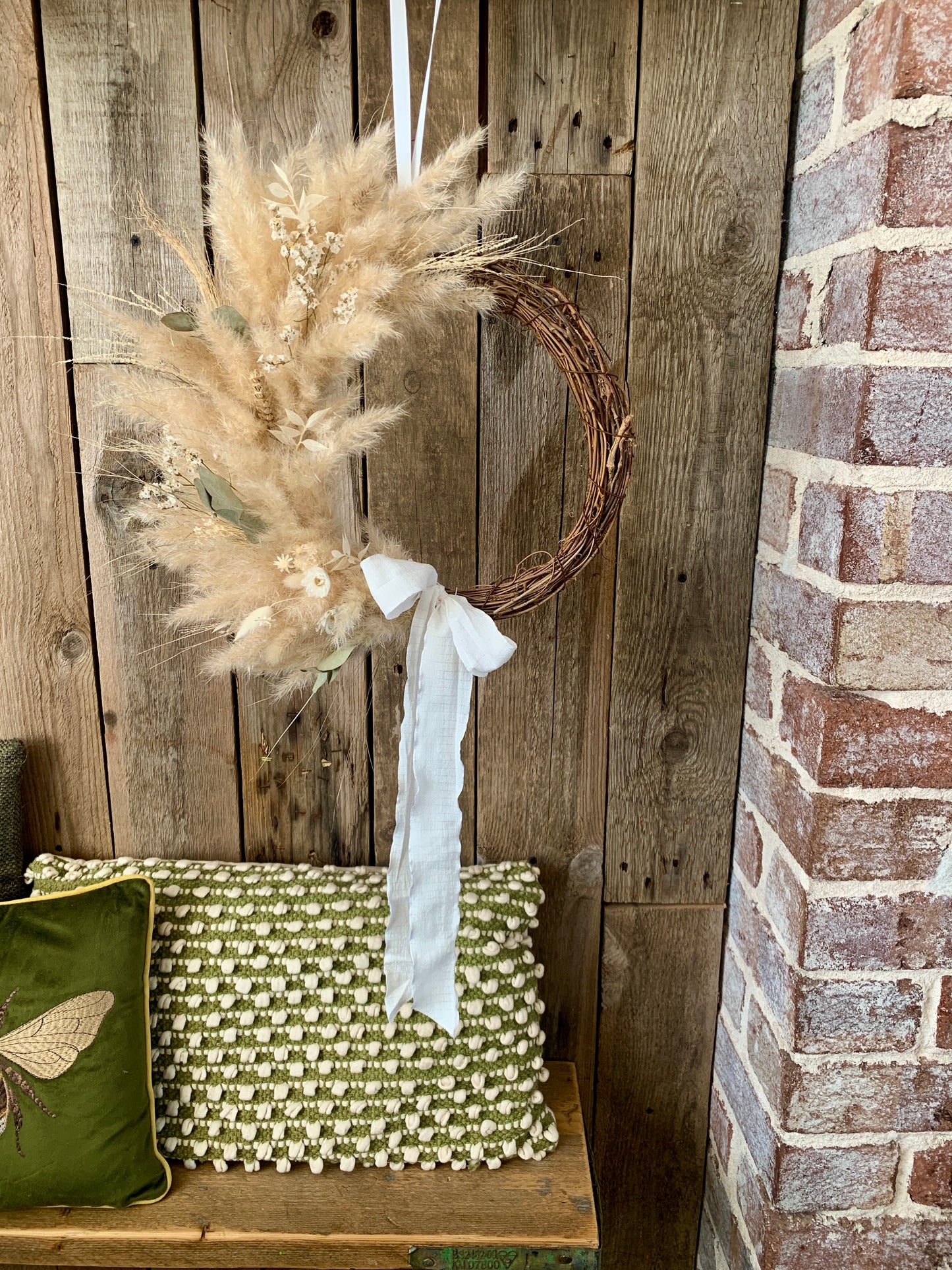 Dried Flower Spring Half Moon Dried Flower Wreath