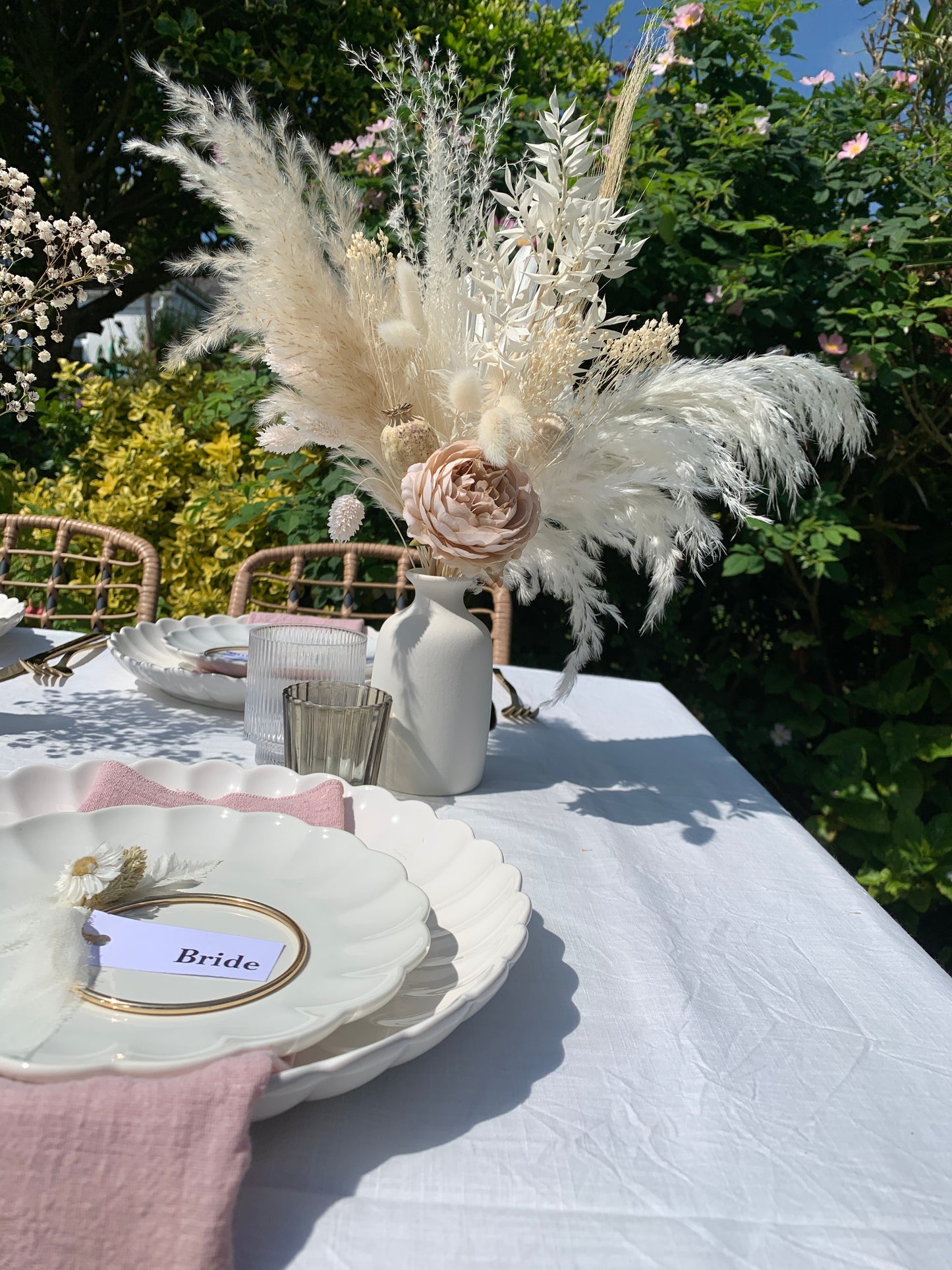 St Ives Wedding Table Decor Dried Flower Vase