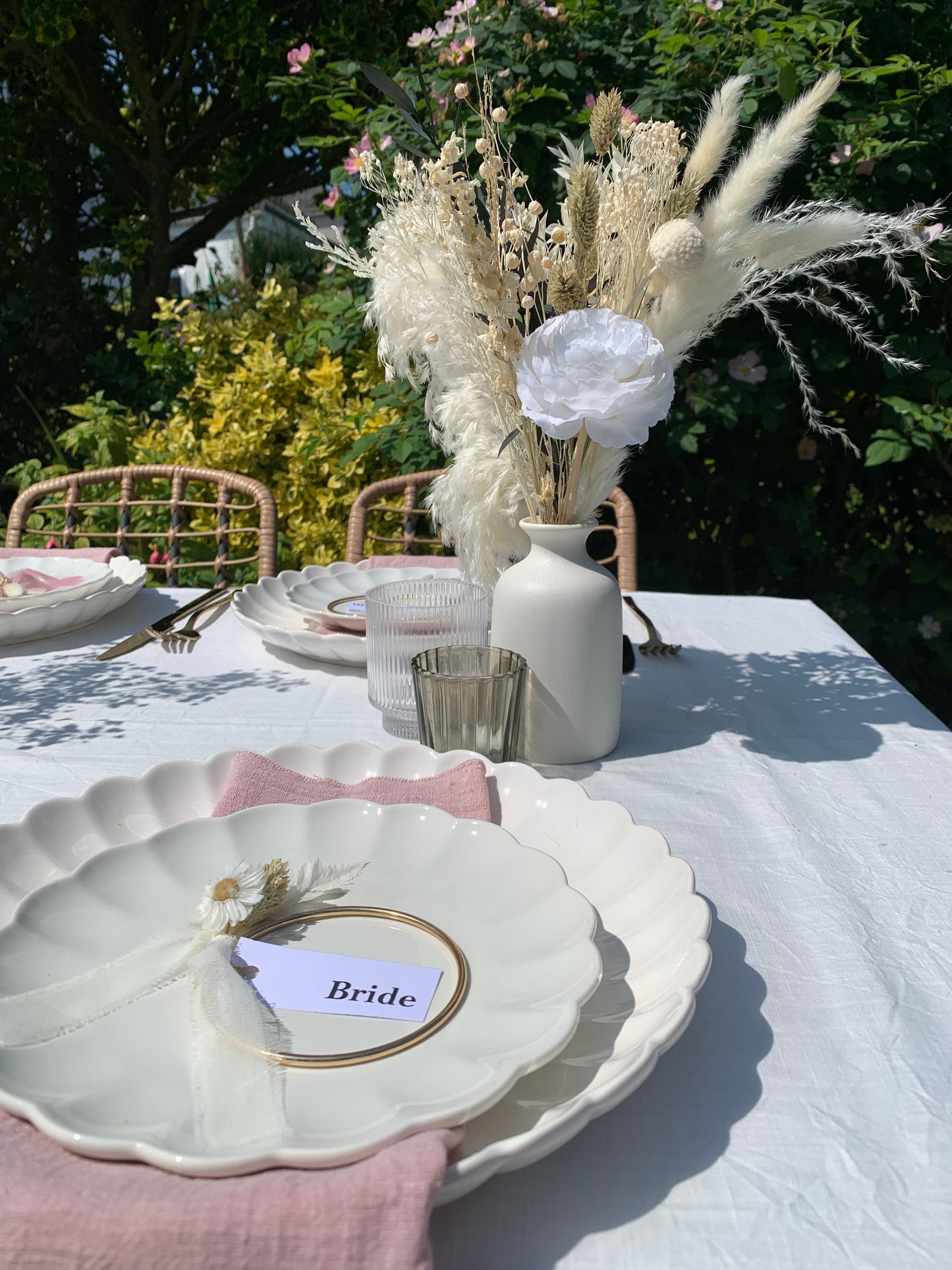 Carbis Bay Wedding Table Decor Dried Flower Vase