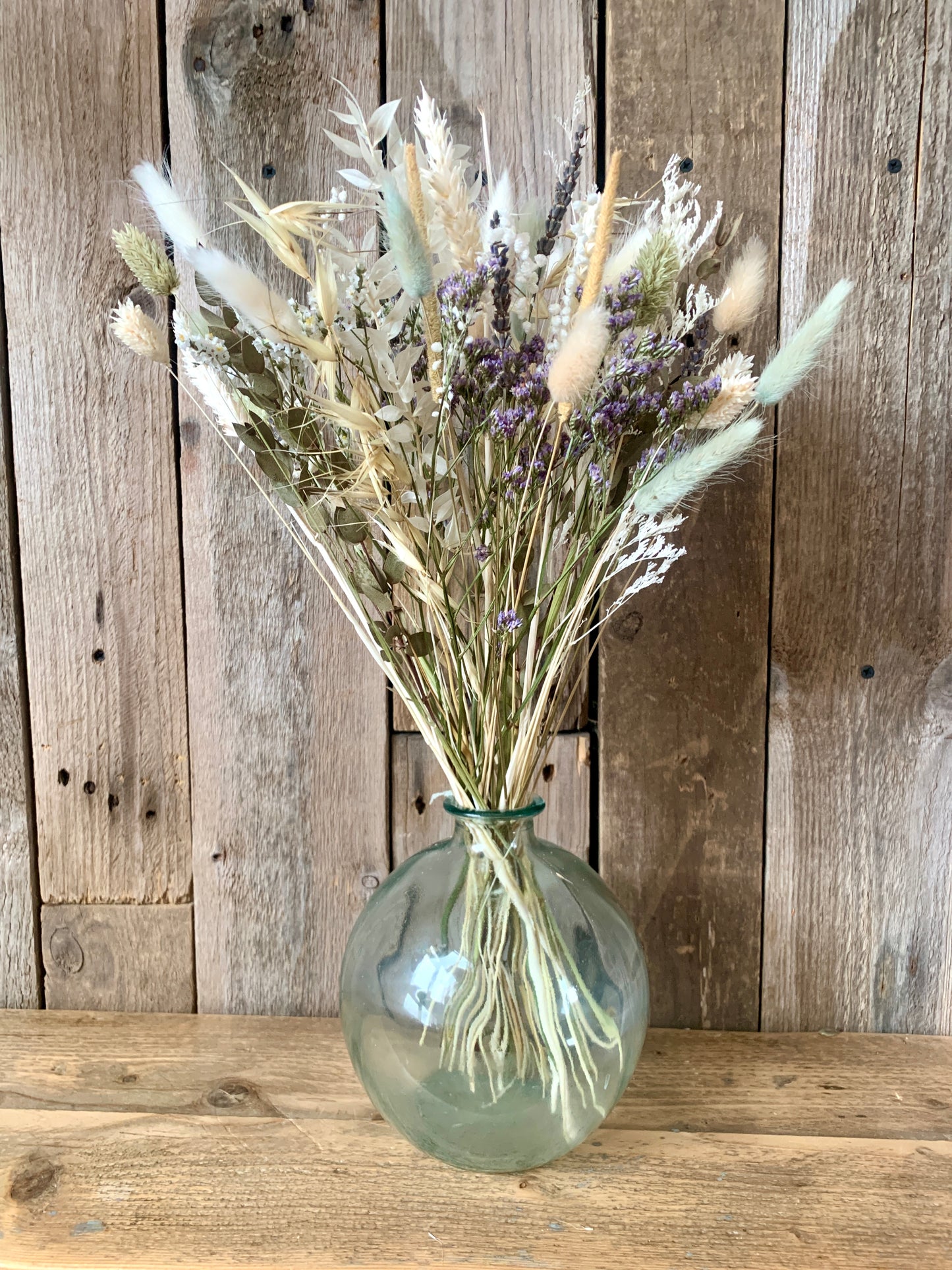 St Ives Sea Foam Hand Tied Dried Flower Bouquet Blue Green White