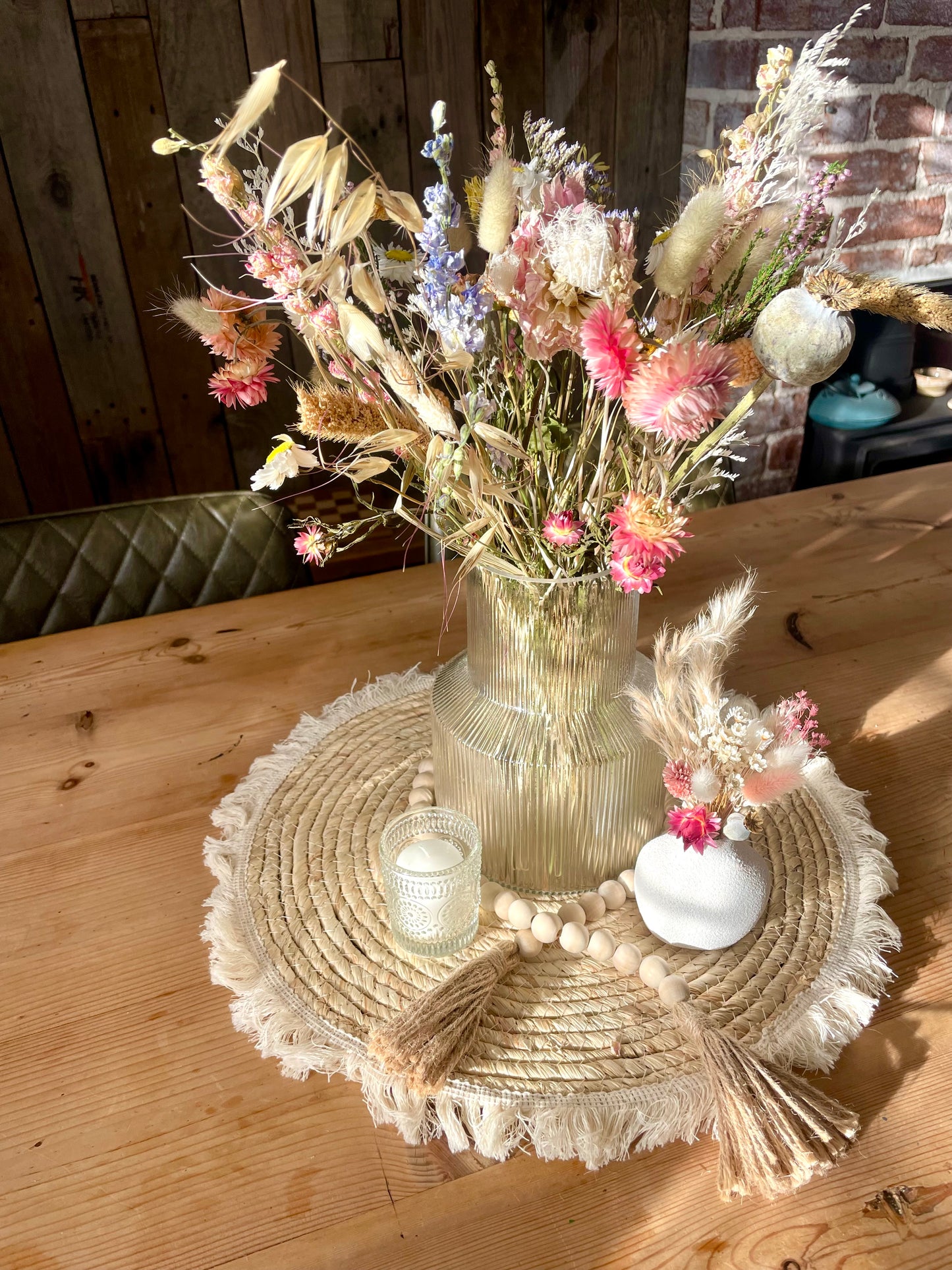 English Country Garden Dried Flower Centre Piece 