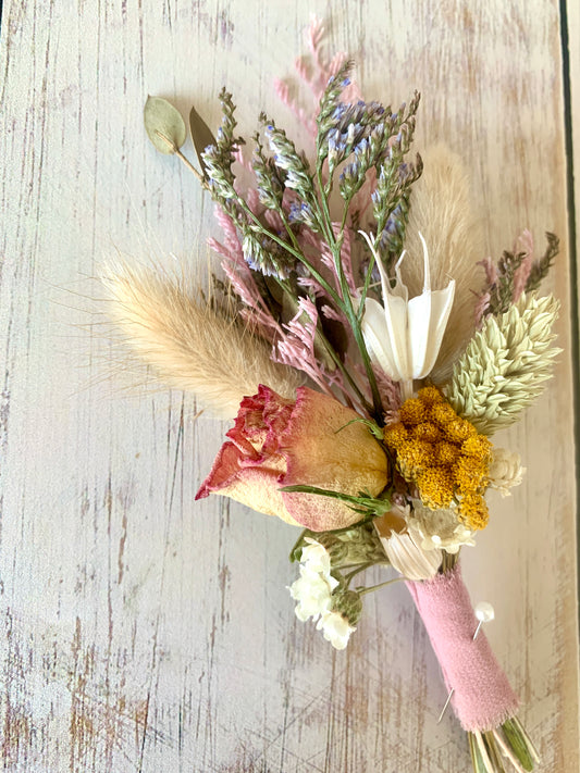 Lelant Dried Flower Buttonhole
