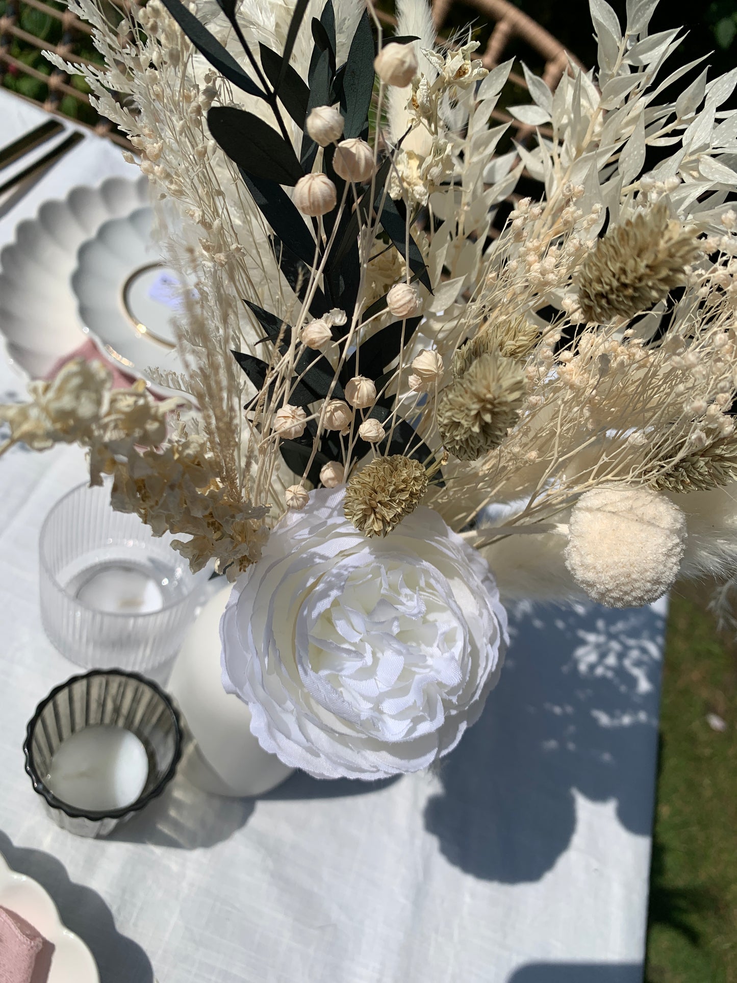 Carbis Bay Wedding Table Decor Dried Flower Vase